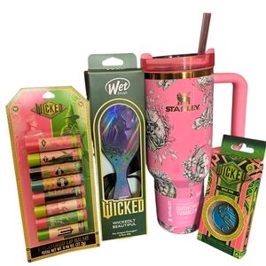 NWT NIB Wicked Movie Musical Stanley Pink Tumbler 4 Piece Bundle Gift Set